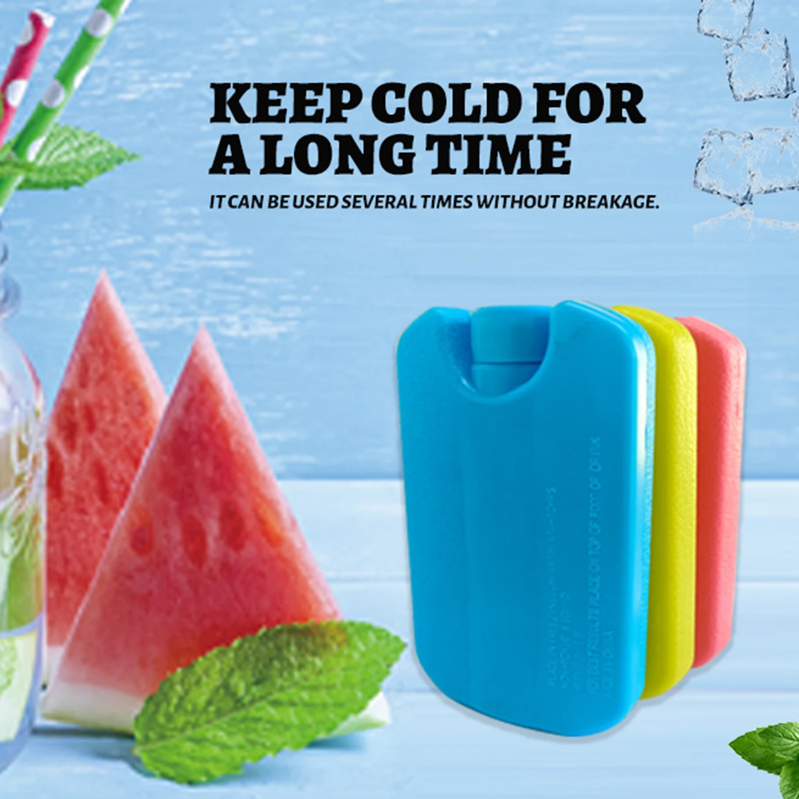 Ice Brick Block Pack Coo-ler Small Ice Pack Portable Reusable Milk Storage Outdoor Travel Fruit Cool-er Box Fresh Food Storage