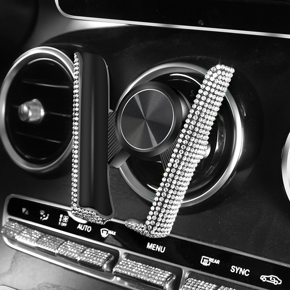 Новинка, блестящий Автомобильный держатель для телефона, стразы, вентиляционное отверстие, смартфон, поддержка, Кристальный бриллиант, зажим для телефона, автомобильные аксессуары для интерьера для девочек
