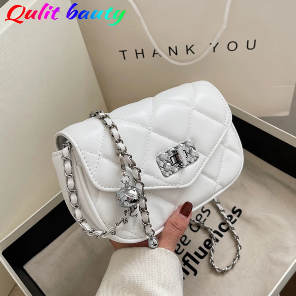 

Женская Стеганая сумка-мессенджер из ПУ кожи, с цепочкой