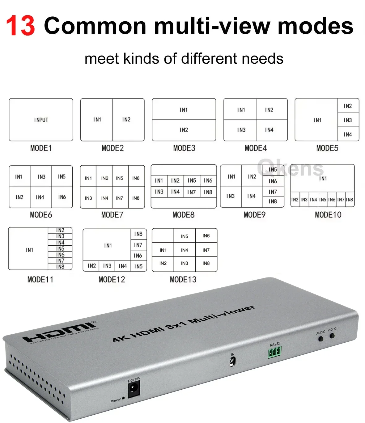 Фото Мультиверы 4K HDMI 8x1 с выходом 8 в 1, бесшовный переключатель, мультивар HDMI, 8 портов, мультивар HDMI, 1 ТВ-монитор, дисплей, несколько экранов №4
