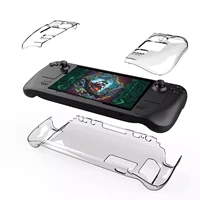 pgtech transparent pc hard case for steam deck host split crystal protective cases gamepad cover steamdeck game console shell