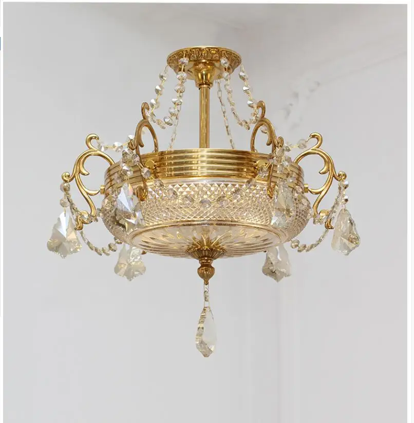 

Modern Copper Glass Ceiling Light European Deco Bedroom living room E27 Bulb Indoor D42cm D52cm Sizes Candle LED Ceiling Lamps