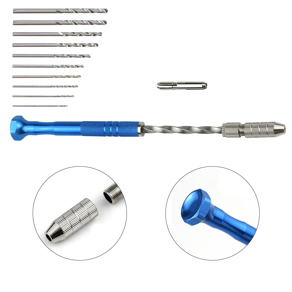 Синяя удлиненная полуавтоматическая ручная спиральная дрель 0 8-3 мм янтарный