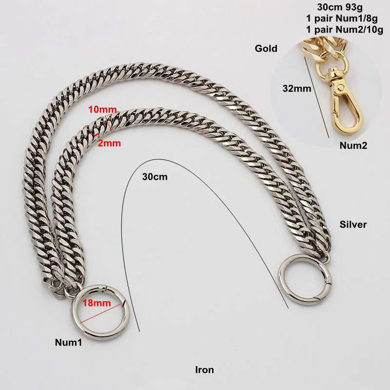Metal Chain For Shoulder Bags Handbag Buckle Handle DIY Chain Bag Strap Accessories Hardware Double Woven Iron Chain