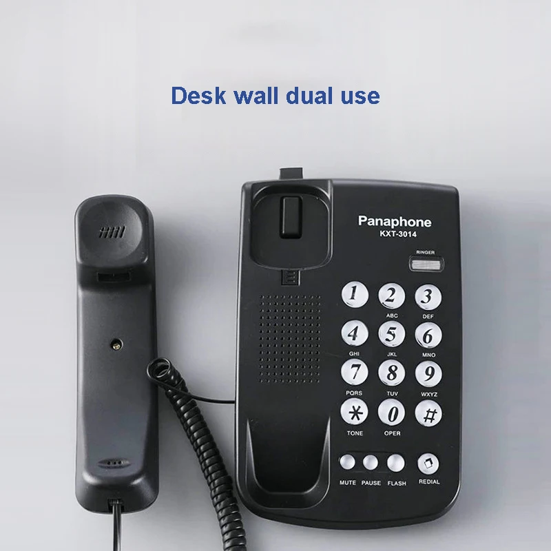 Hotel Wired Corded Phone Desk Landline Telephone with Cyrstal Clear Buttons, Fixed Telephone, Support Mute, Flash, Pause, Redial