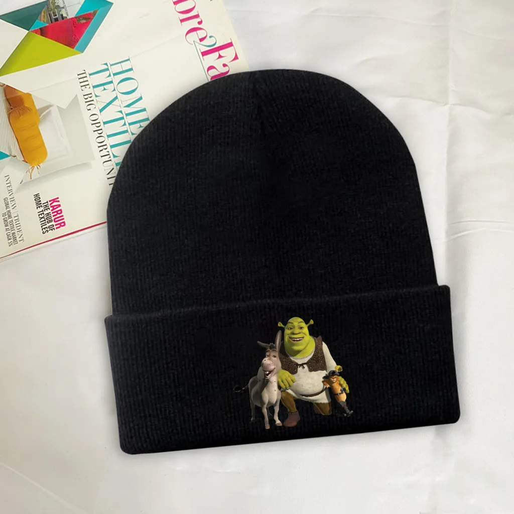 

Shrek Blind Mouse Movie Skullies Beanies Caps Puss In Boots Knitted Winter Warm Bonnet Hats Unisex Ski Cap