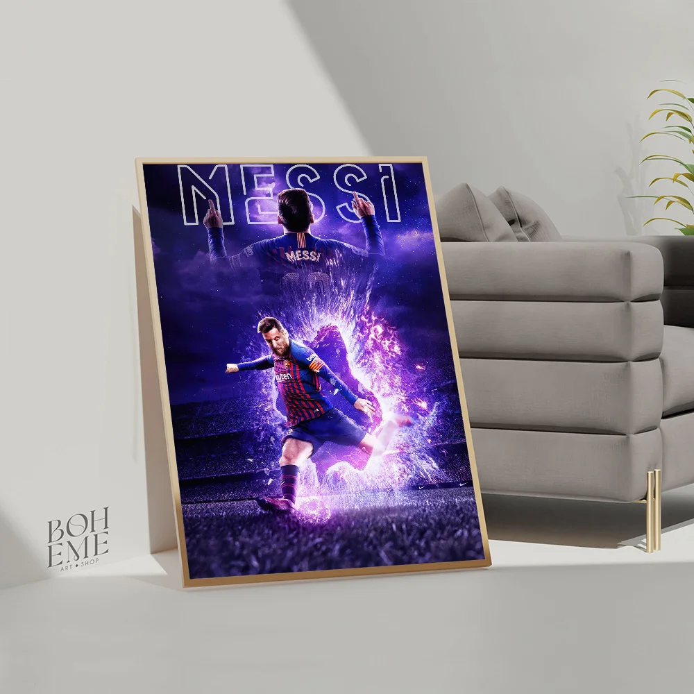 Самоклеящийся Липкий Постер Football Star M-messi Необычная Наклейка На Стену Для