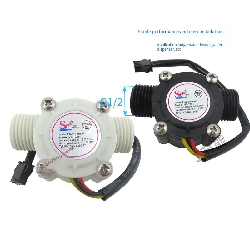 

Water Fuel Flow Meter Sensor Counter Hall Flowmeter Pool Float Switch for Water Heaters,credit Card Machine DN15 1-30L/min