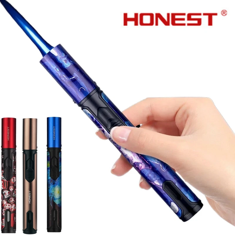 Искренняя металлическая ветрозащитная надувная зажигалка ручка проектор