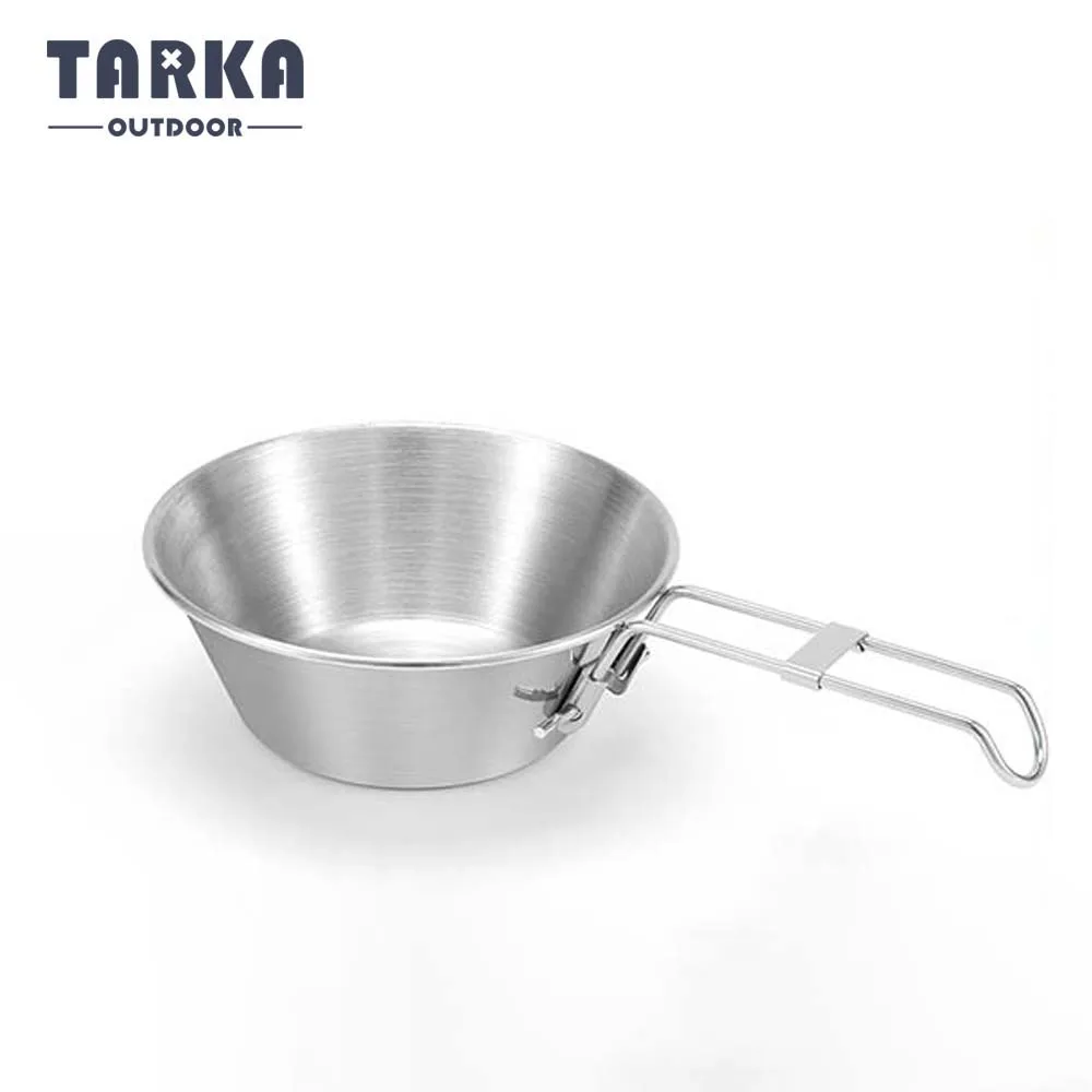 

TARKA Camping Tableware Folding Handle Bowls Stainless Steel Sierra Cups Outdoor Hiking Tourist Equipment Travel Picnic Supplies