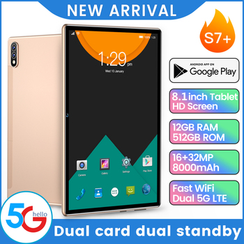Tablette 5G S7+ 32MP Camera ноутбук Global Version 8000mAh Google Play 12GB 512GB Dual Sim Pad 8.1 Inch WIFI Keyboard Tablet PC