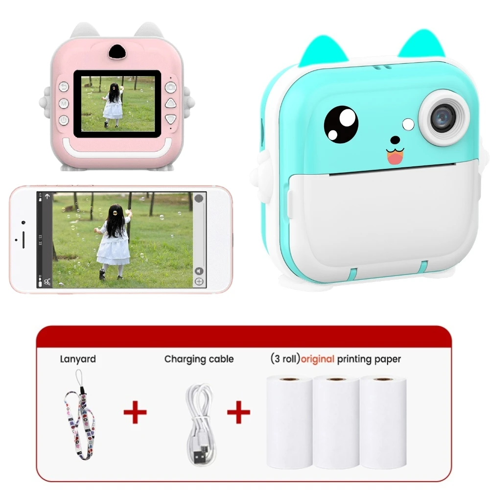 

Kids Digital Photo Camera 2.4inch IPS Screen Child Camera Instant Print Video Recording Take Pictures Girl Boy Birthday Gift