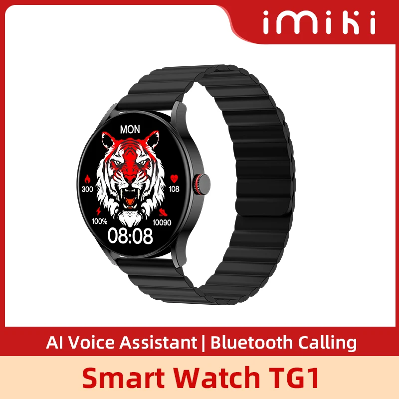 IMIKI TG1 Smart Watch Bluetooth Calls 1.43 Inch AMOLED Display Sunlight 1000 Nits 15 Days Battery Life For Men Women