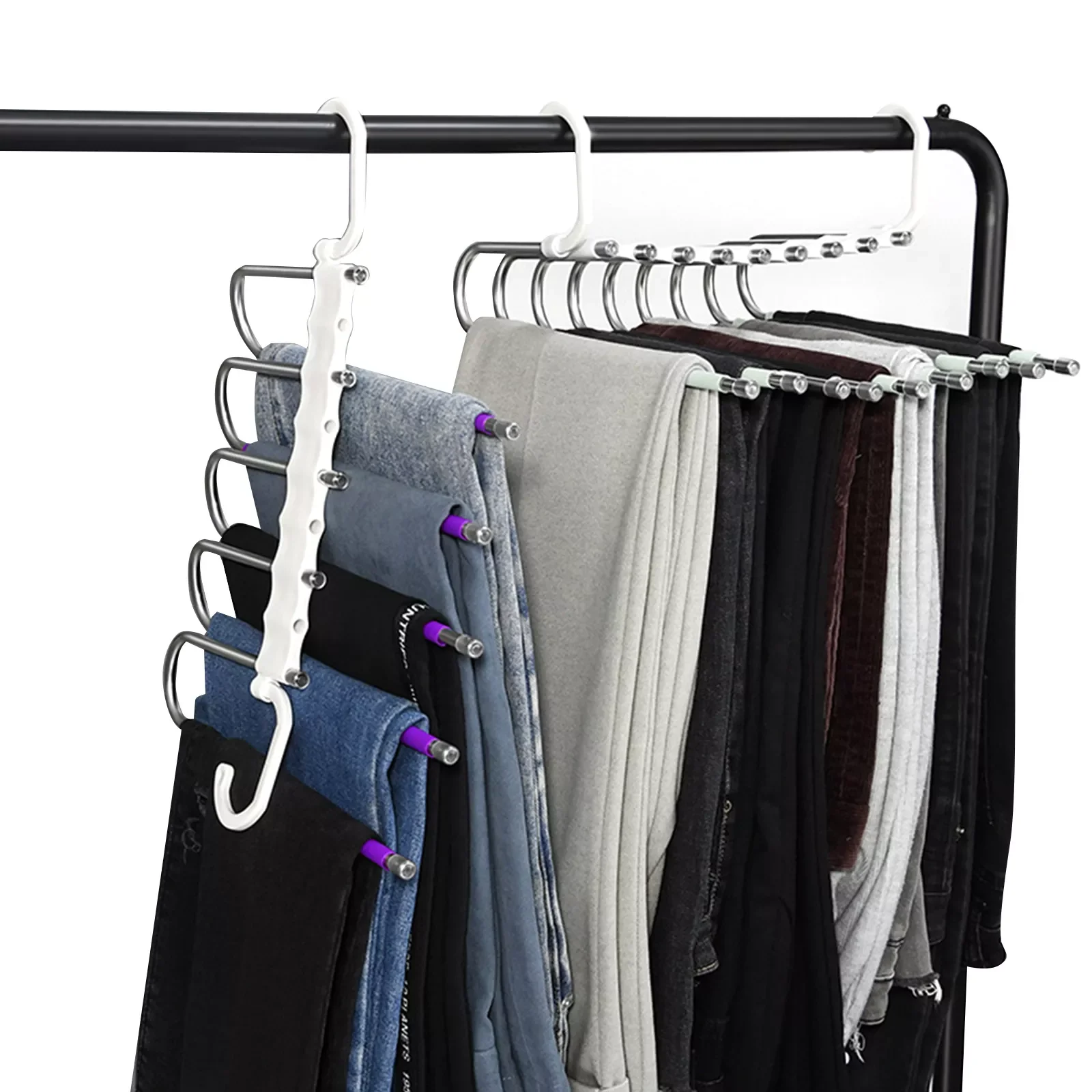 

2023NEW in 1 Support Hangers for clothes Multi-functional Trouser Hanger Closet Organizer Adjustable Pants Shelf Wardrobe Towel