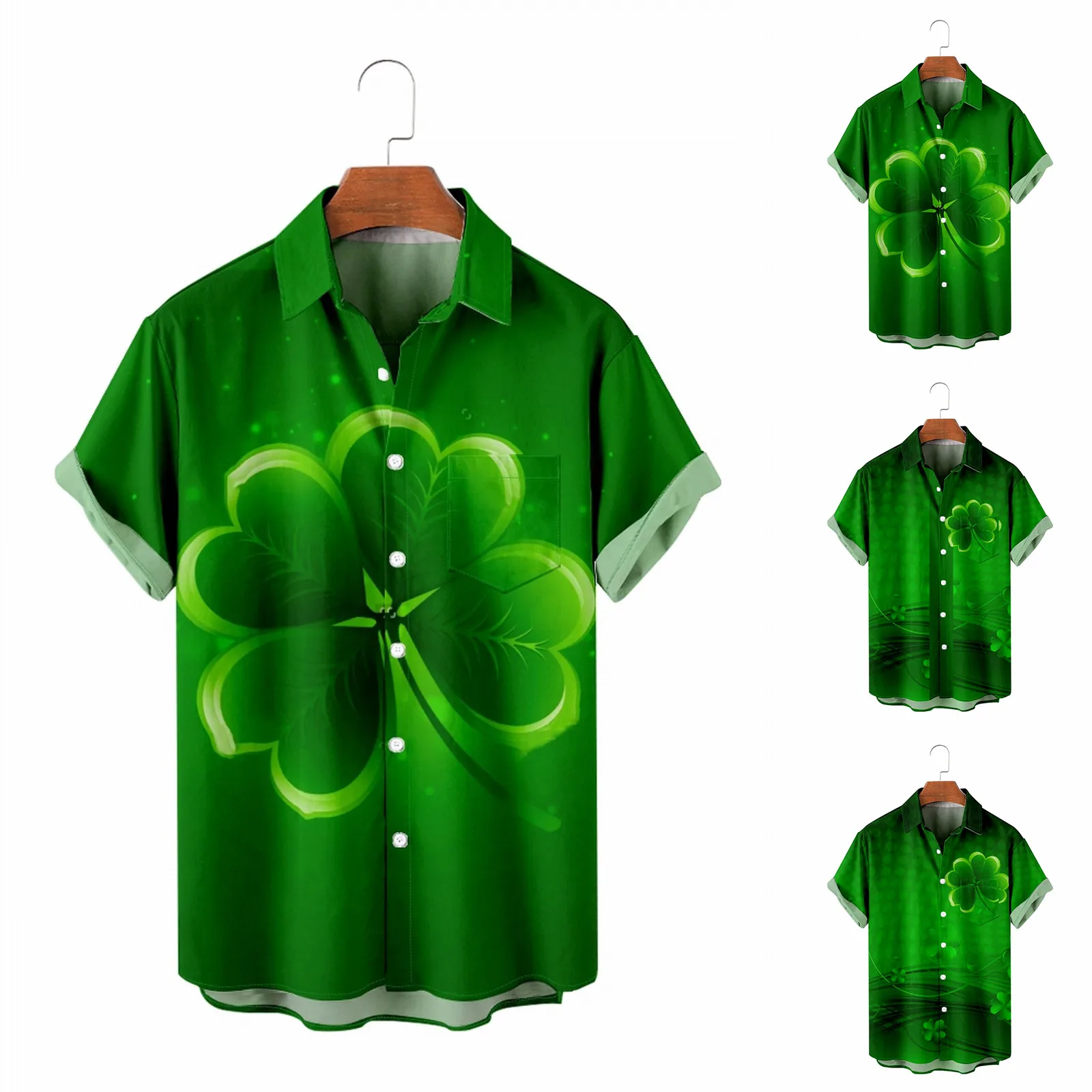 

Мужская/Женская винтажная рубашка с отложным воротником и 3D-принтом