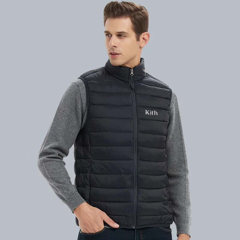 Осень-зима 2024 мужской и женский стеганый жилет без рукавов с вышивкой логотипа