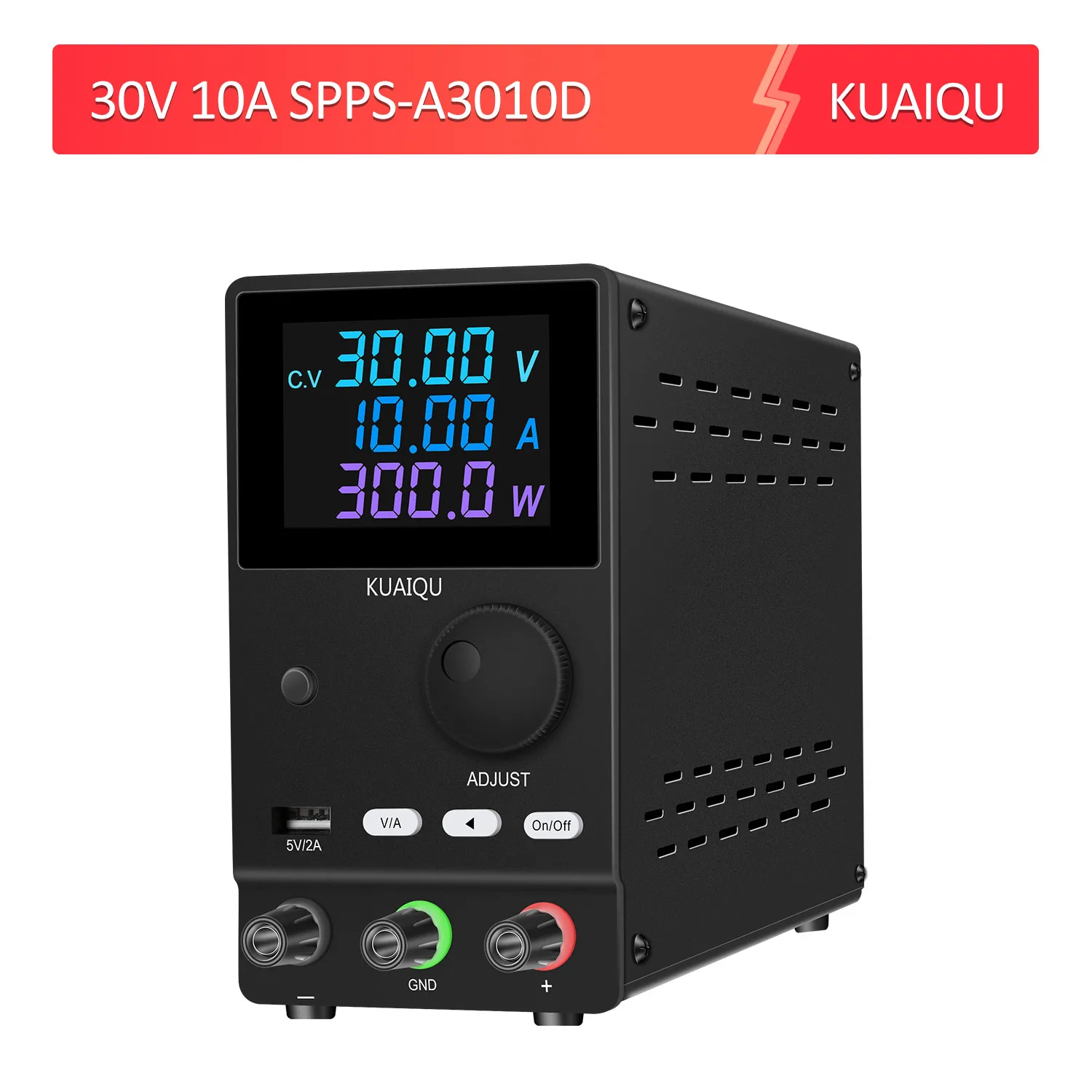 

Лабораторный источник питания KUAIQU, 30 В, 10 А, цифровой ЖК-дисплей, Регулируемый импульсный регулятор напряжения постоянного тока, 220 В, 110 В