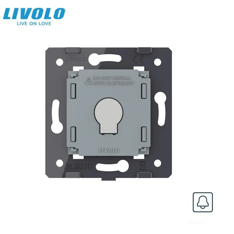 Фото Стандарт ЕС Livolo, VL-C701B, переключатель дверного звонка, панель переключателя из хрустального стекла, переключатель дверного звонка с сенсорным экраном 220–250 В №1