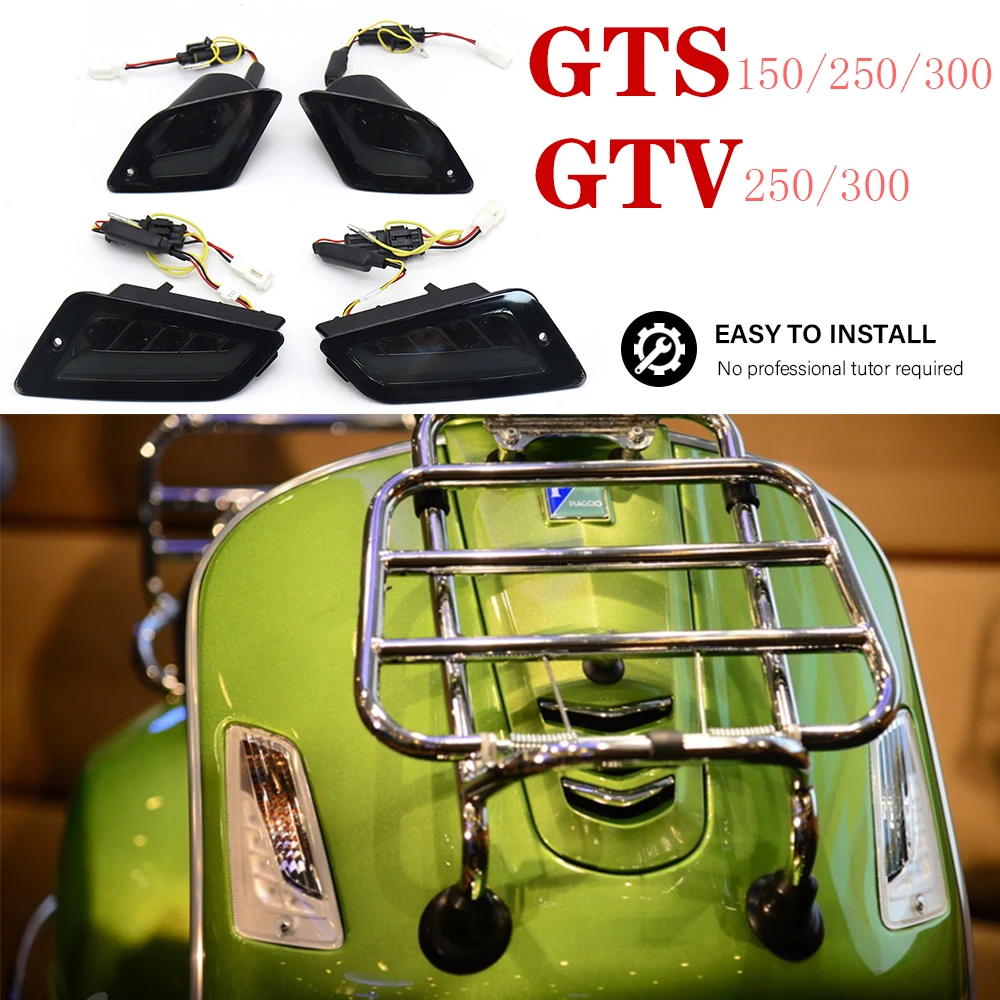 For  GTS300 GTS 300 GTS250 GTS150 New Lamp Motorcycle LED Turn Signal Indicators Light Front&Rear Blinker GTV250 GTV300