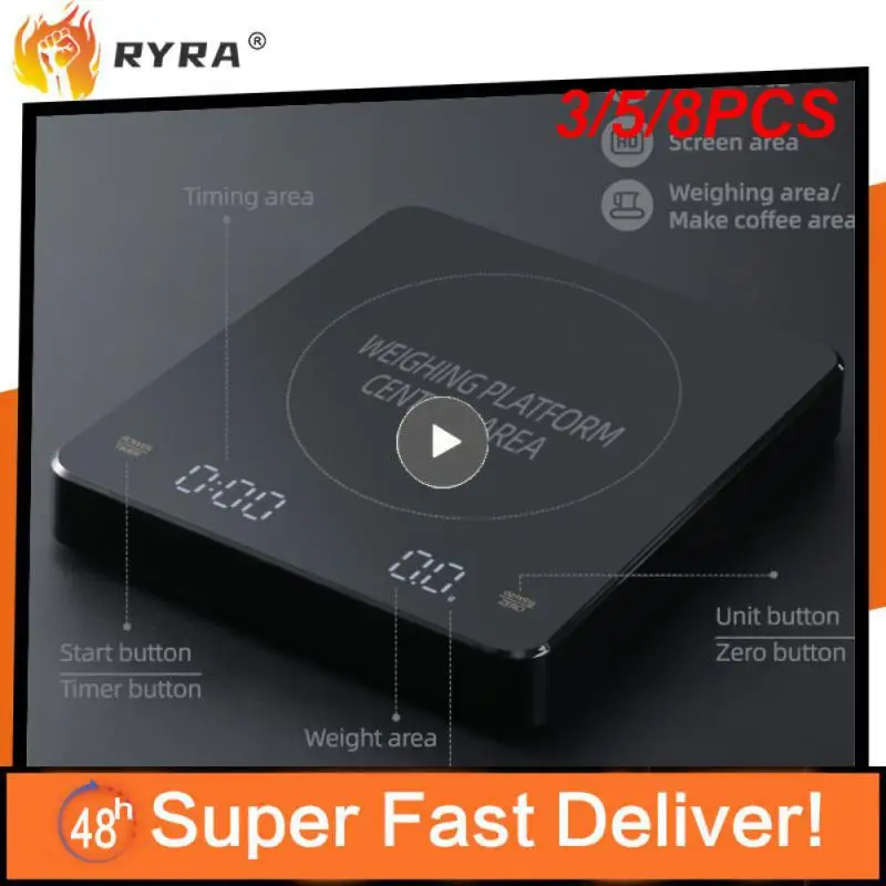 

3/5/8 шт., электронные весы для кофе, 3 кг/0,1 г