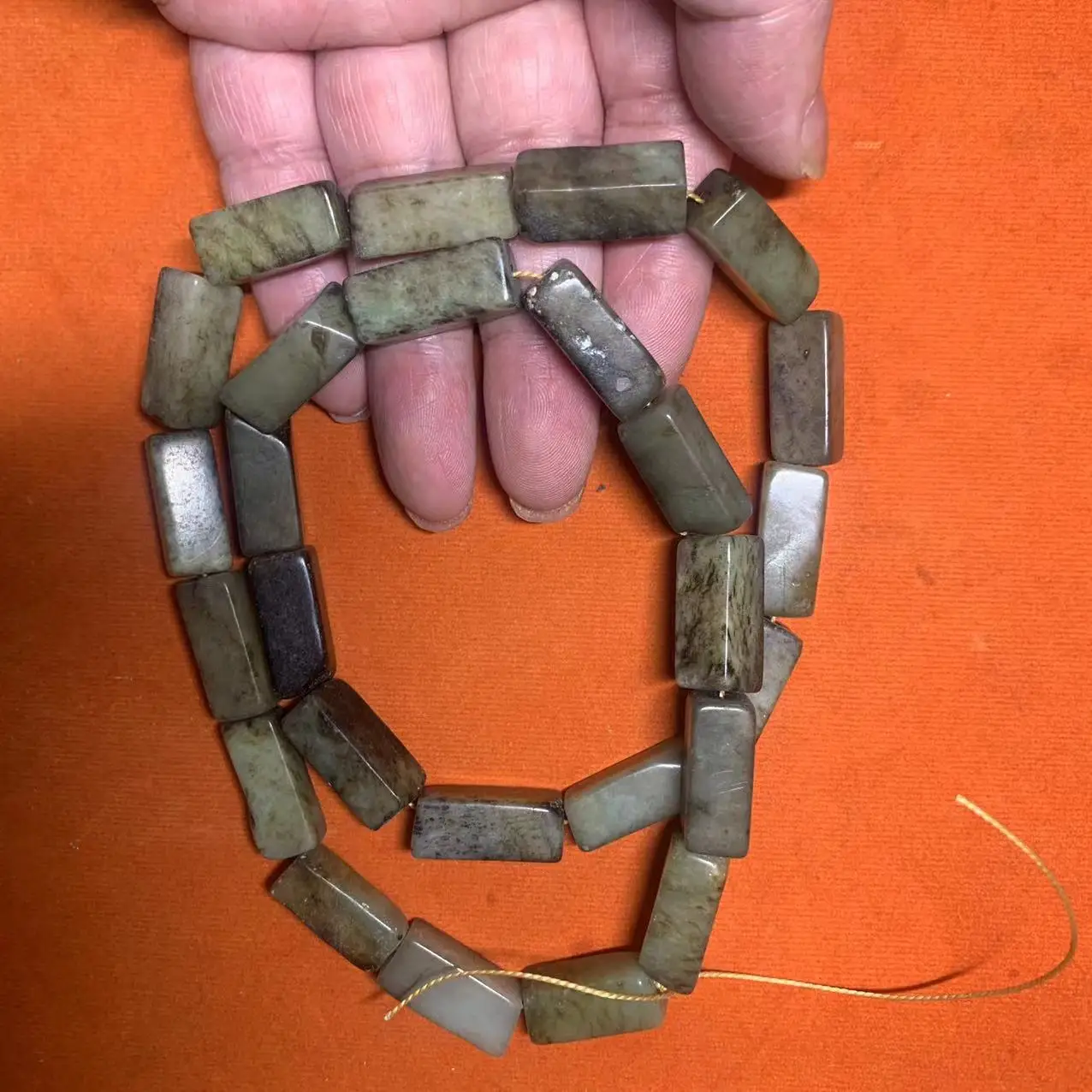 1pcs/lot natural hetian imitation ancient jade handmade necklace happiness longevity auspicious cyan oil luster Men's Women's