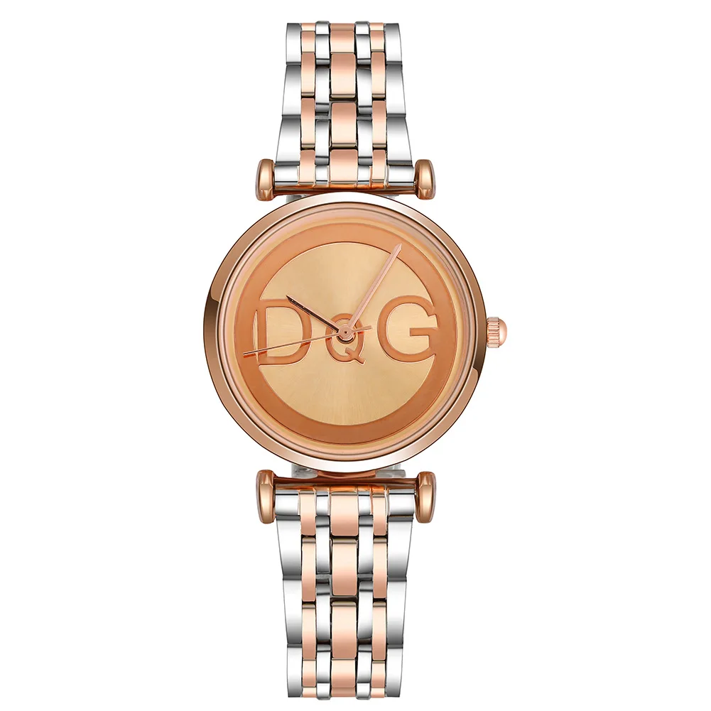 Relogio Fashion Luxury Brand DQG Women Watches Rhinestone Watch Casual Stainless steel gold band quartz Wristwatches Reloj Mujer