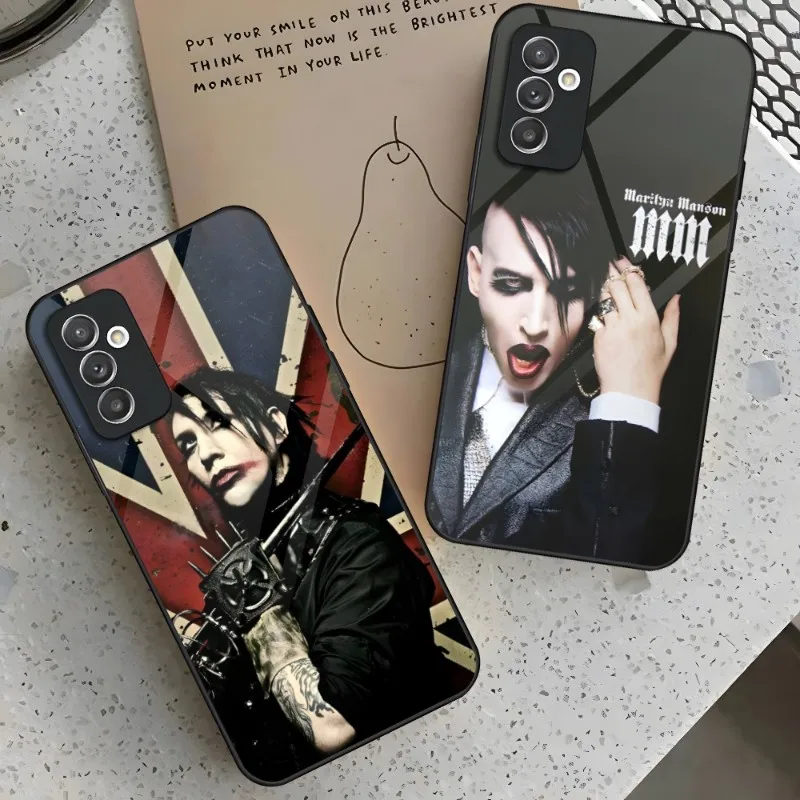 

Marilyn Manson Phone Case For Samsung S23 S21 S20 S22 S10 A32 A52 A72 A12 A51 Note20 Toughened Glass