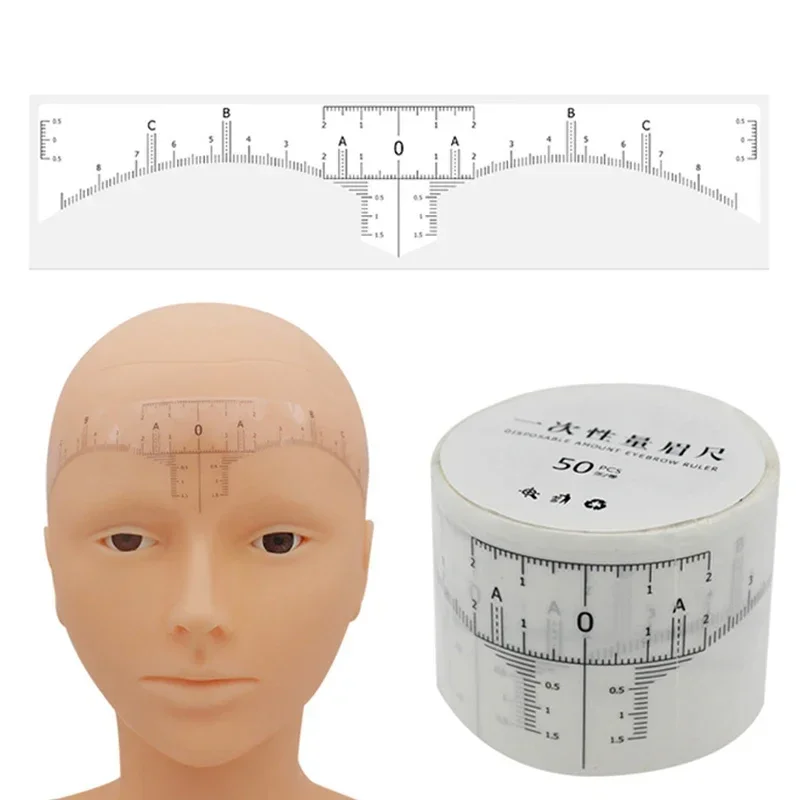 Одноразовые Наклейки-линейки Для Картирования Бровей 50 Шт. Аксессуары