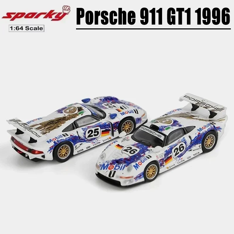 TAKARA TOMY 1/64 Porsche 911 GT1 1996 металлическая модель автомобиля