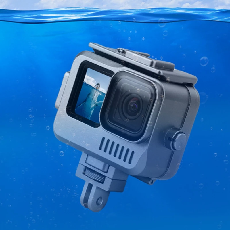 Водонепроницаемая клетка для Gopro Hero 9 10 11 корпус из алюминиевого сплава 40 м IPX8