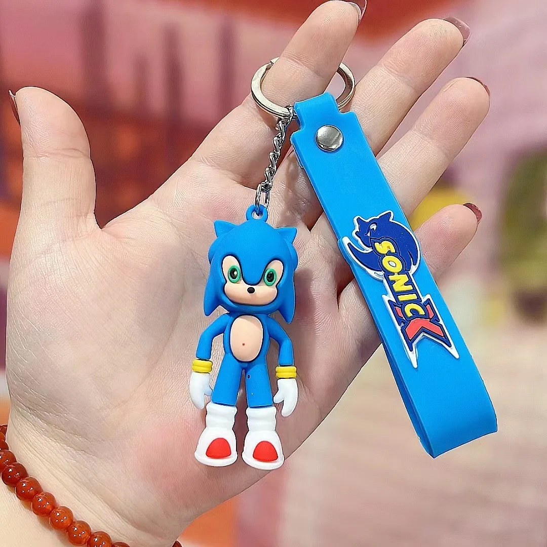

Anime Cartoon Sonic The Hedgehog Keychain Cute Doll Keyring Bag Pendant Couple Car Keyholder Creative Bag Charm Accessories