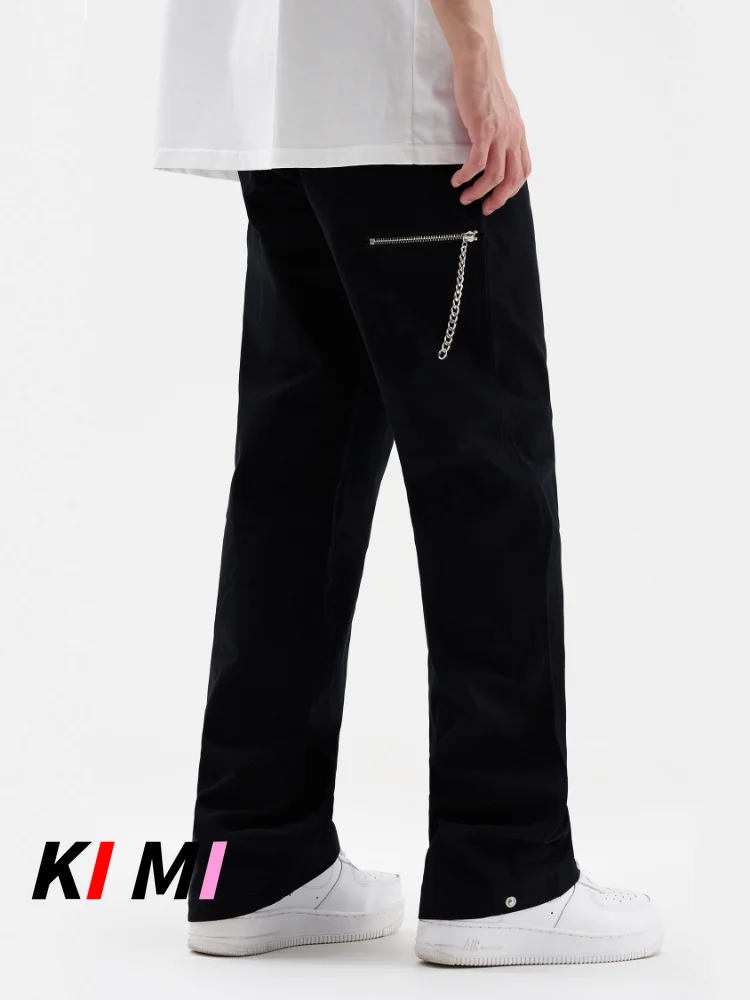 

KI MI PFNW Autumn New Niche Style High Elastic Solid Color Men And Women Trousers Darkwear Jeans Tide Chic Pencil Pants 12A4954