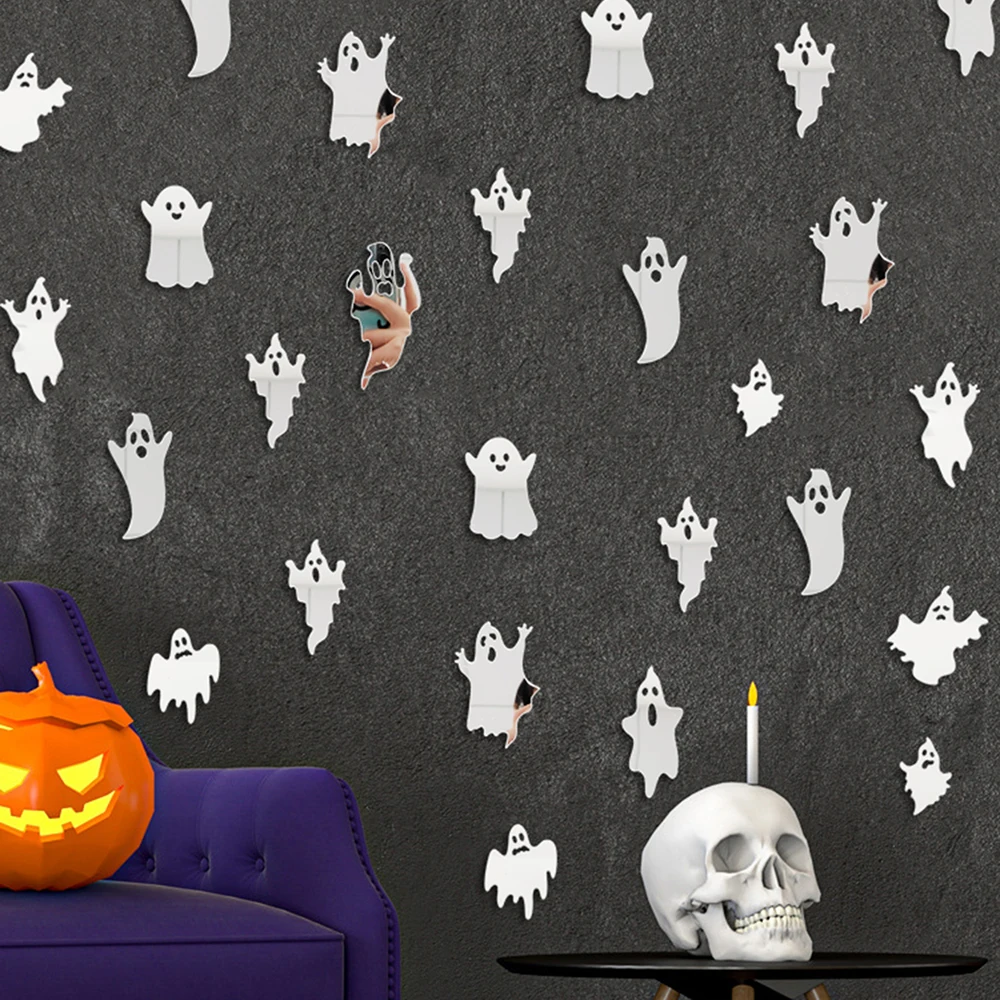 10 шт./набор акриловые зеркальные наклейки в виде привидений