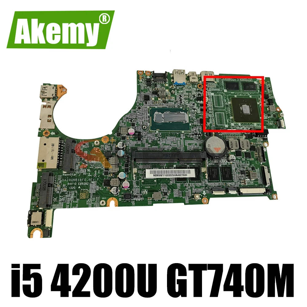 

Akemy DAZRQMB18F0 for ACER V5-573G V5-473G V5-573 V5-573 ZQR Laptop Motherboard CPU i5 4200U GT740M 2G 4G RAM 100% test work