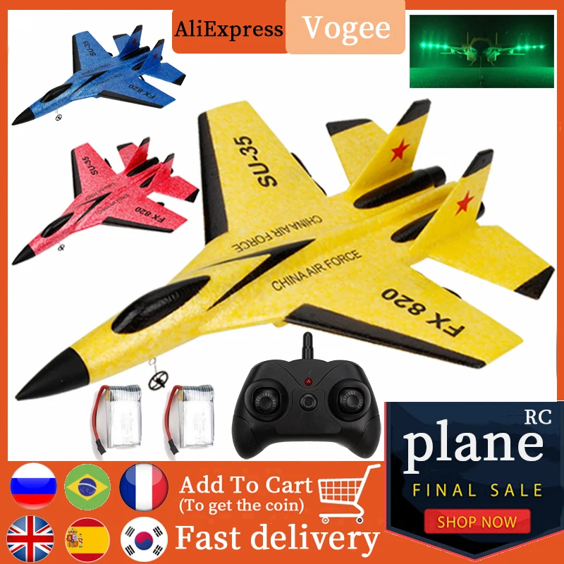 

SU-35 RC Plane 2.4G RC Glider Wingspan Radio Control Drones Airplanes EPP Foam Dron Children Gift Assembled Flying Model Toys