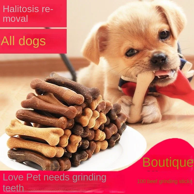 

Dog Grinding Stick Pet Snack Bone Bite-resistant Puppy Small Dog Teddy Dog Tooth Cleaning Bone Halitosis Calcium Supplements