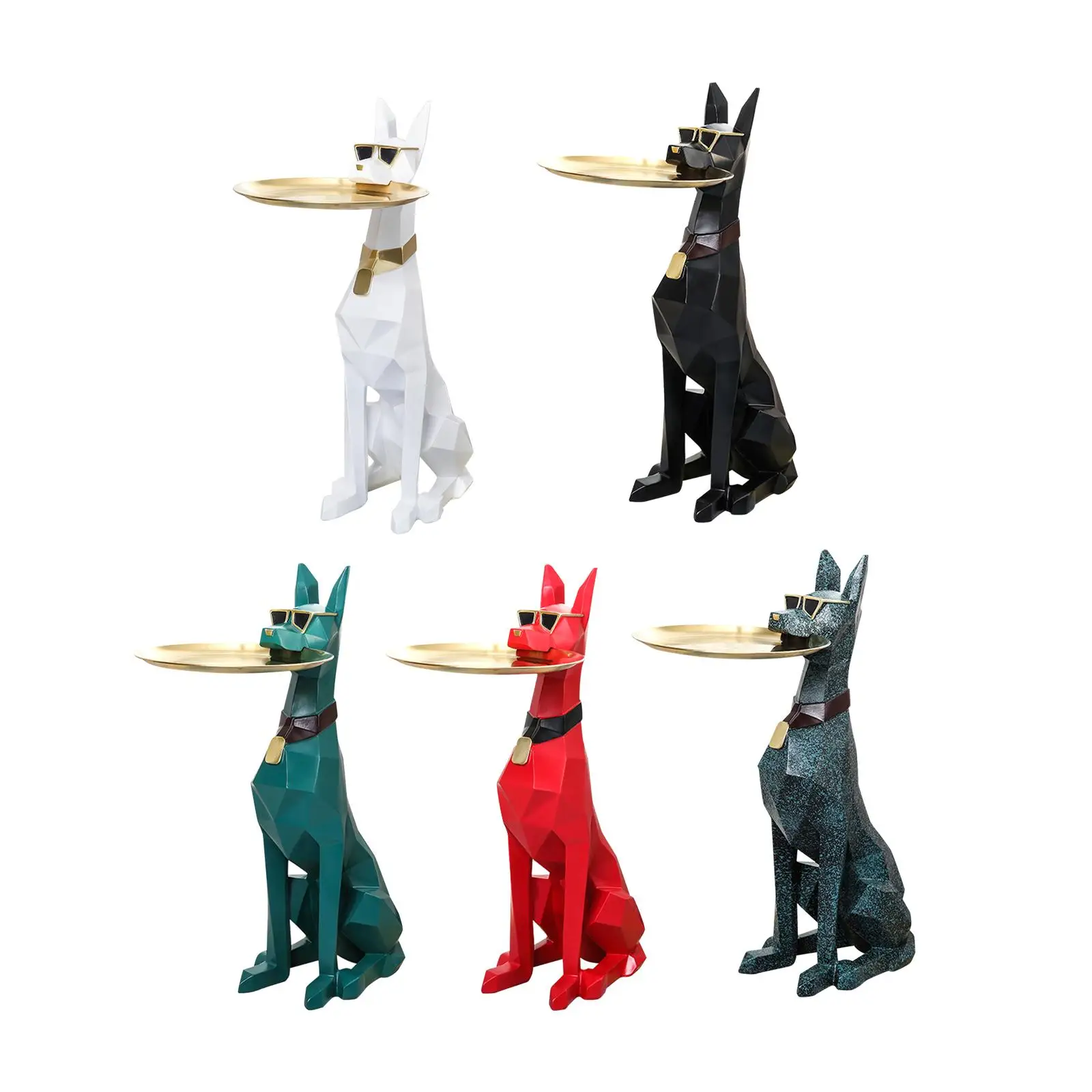 

Nordic Dog Figurine Storage Box Decorative Tray for Living Room Ornament
