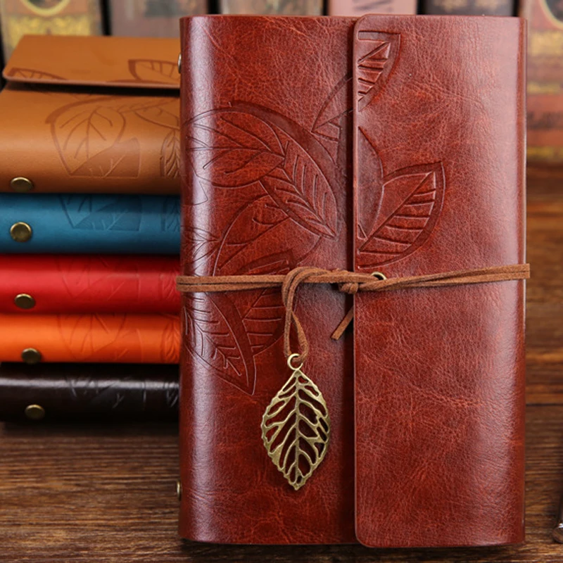 

PU Leather Blank Vintage Travelers Notebook Diary Notepad Spiral Literature Note Book Paper Journal Planners School Stationery