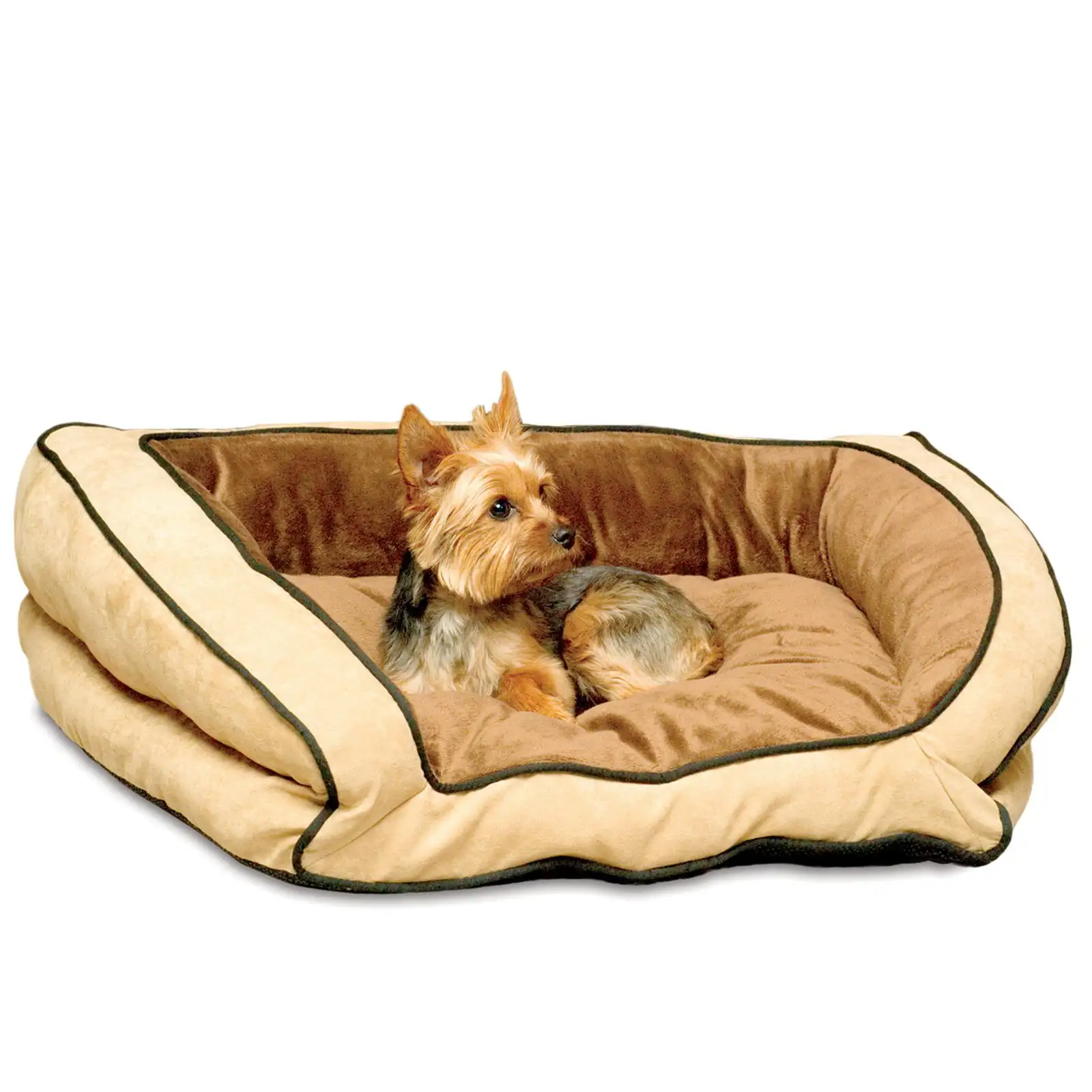 

Bolster Couch Dog Bed, Small, Mocha/Tan