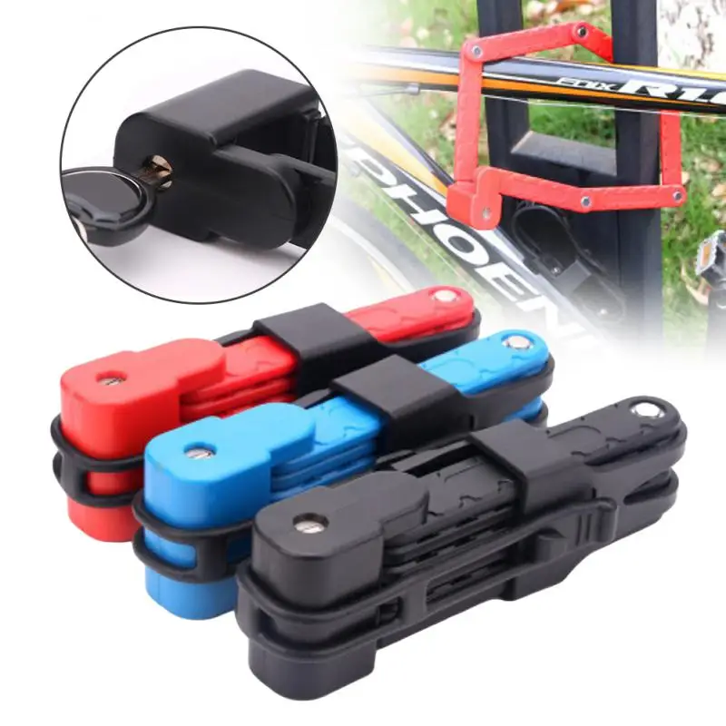 

Cycling MTB Bike Locks Anti Theft Electric Motorcycle Joint Lock Chain Foldable Bicycle Lock With Key Bicycle Accessories