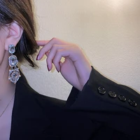 bohemian shiny crystal dangle earring for women luxury full gemstone geometry earring 2022 fashion girl wedding party jewelry