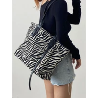 2022 niche new womens bag zebra pattern large capacity commuter tote bag handbag shoulder bag armpit large bag