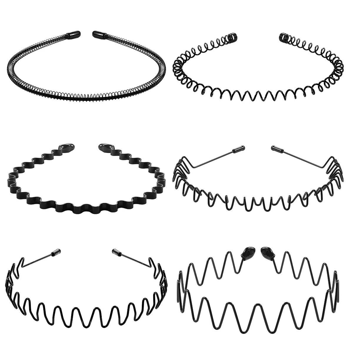 

6 Wavy Hair Hoops Metal Hair Spring Hair Hair Accessories Hairbands for