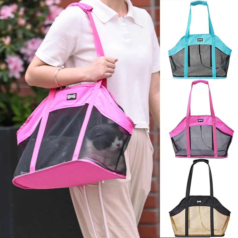 

2022 New Cats or Dogs Storage Pocket Portable Breathable Shoulder Bag Double Zippered Easy to Wash Double Sided Cushion Pets Bag