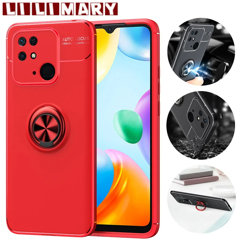 

Shockproof Case For Xiaomi Redmi 10C 10Prime 10X 10 Ring Stand Phone back cover for Redmi 9T 9Power 9i 9C 9A 8A 8 7A 7 6Pro 6A 6