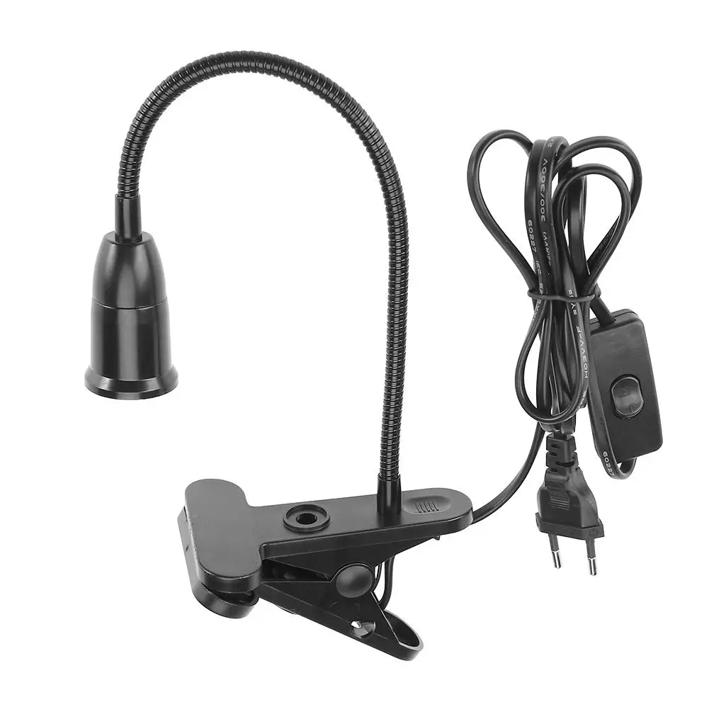 

1.7m E27 Clamp Lamp Bases EU Plug Desk Lamps LED Bulb Hanging Light Socket Holder with Switch Wire Clip On Book Lamp Light