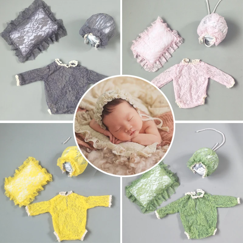 3 шт./комплект мягкие кружевные комбинезоны для новорожденных |