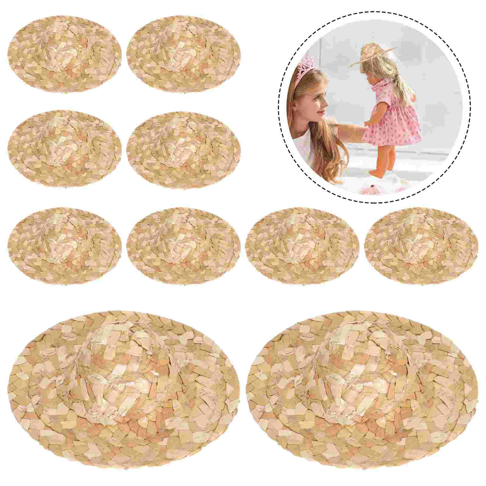 

Mini Straw Hat Hats Headwear Accessories Woven Miniature Mexican Headpiece