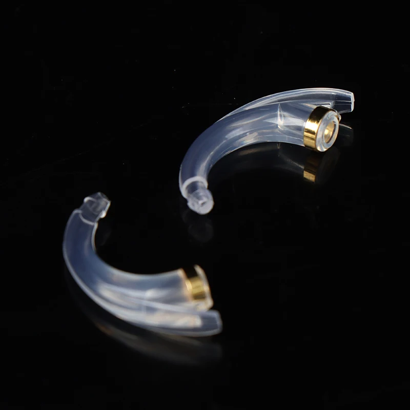 2PCS Earmold Model Hook Anti-howling Elbow Tubing Connector 