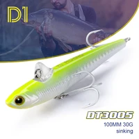 d1 sinking rolling fishing lure 100mm 30g heavy pencil with dorsal fin vib hard bait for lake stream sea beach